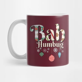 Christmas Bah Humbug with Ornaments and Snowflakes Mug